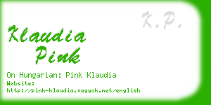 klaudia pink business card